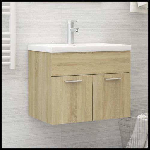 Sink Cabinet with Built-in Basin Chipboard 41x38.5cm to 100x38.5cm