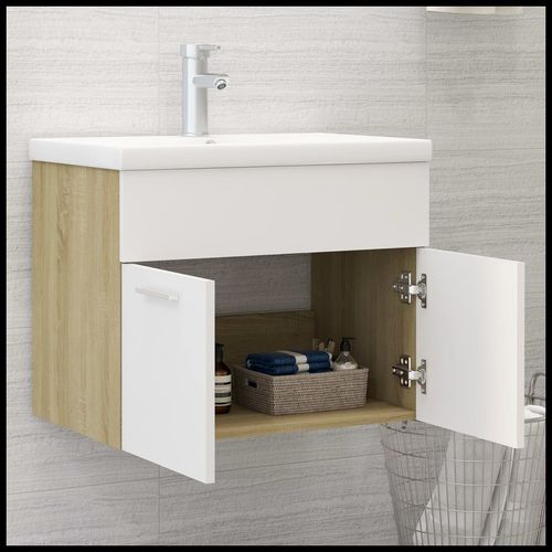 Sink Cabinet with Built-in Basin Chipboard 41x38.5cm to 100x38.5cm