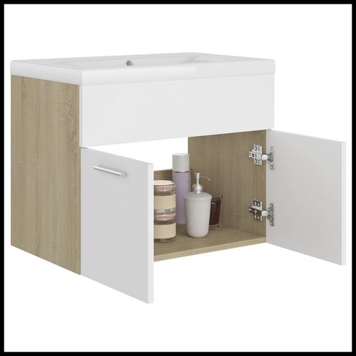 Sink Cabinet with Built-in Basin Chipboard 41x38.5cm to 100x38.5cm