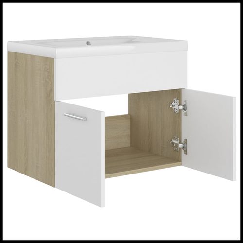 Sink Cabinet with Built-in Basin Chipboard 41x38.5cm to 100x38.5cm