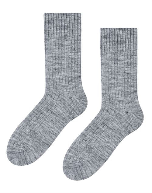 Steven - Mens Alpaca Wool Socks - Light Grey / 9-11 UK