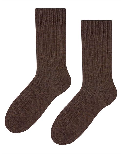 Steven - Mens Alpaca Wool Socks - Brown / 9-11 UK