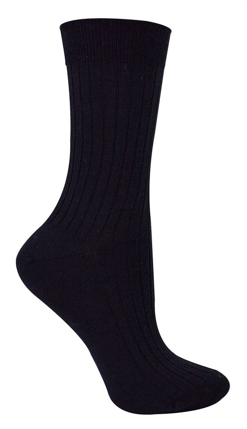 Steven - Ladies Merino Wool Socks - Black / 3-5 UK