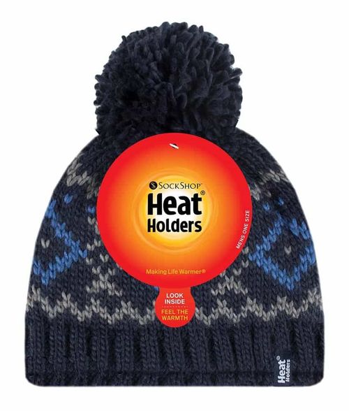 Heat Holders - Mens Bobble Hat