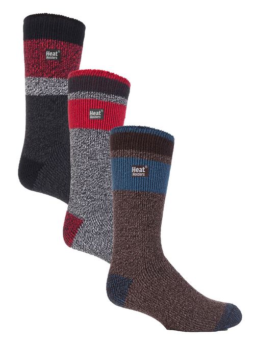 3 Pack Heat Holders Mens Twist BUNDLE - Black / Grey