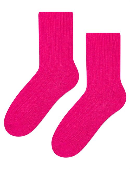 Steven - Ladies Wool Dress Socks - Pink / 6-8 UK