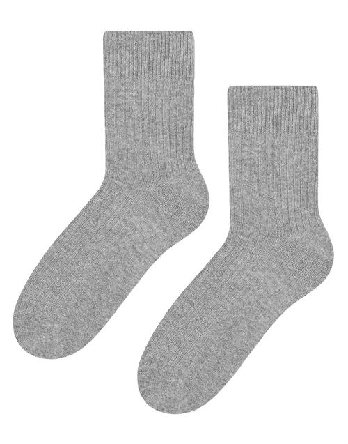 Steven - Ladies Wool Dress Socks - Grey / 6-8 UK