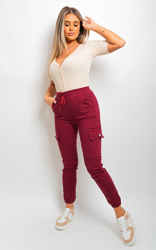 Pocket Side Cargo Trouser - Wine / S/M