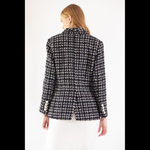 Black & White Tweed Checkers Jacket