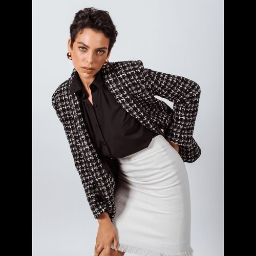 Black & White Tweed Checkers Jacket