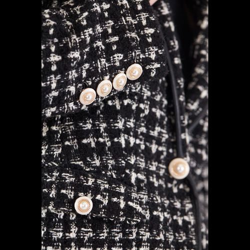 Black & White Tweed Checkers Jacket