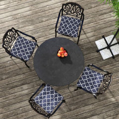 Outsunny Set of 4 Outdoor Seat Cushion with Ties for Garden Furniture Beige