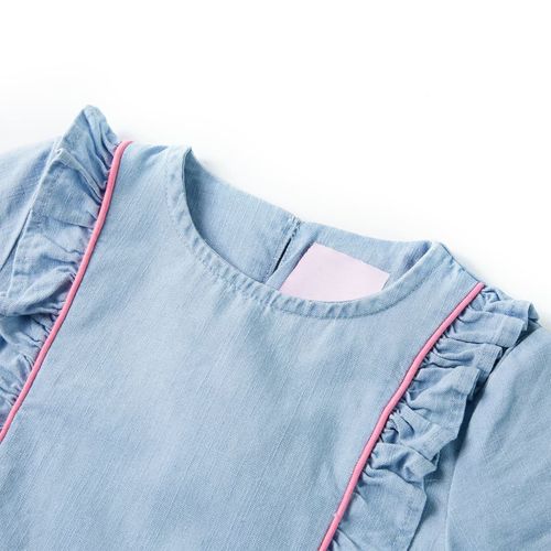 Kids’ Dress with Ruffles Soft Blue 92