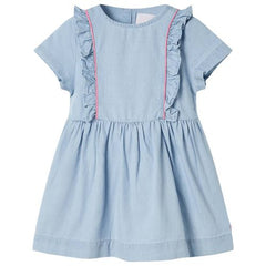 Kids’ Dress with Ruffles Soft Blue 92