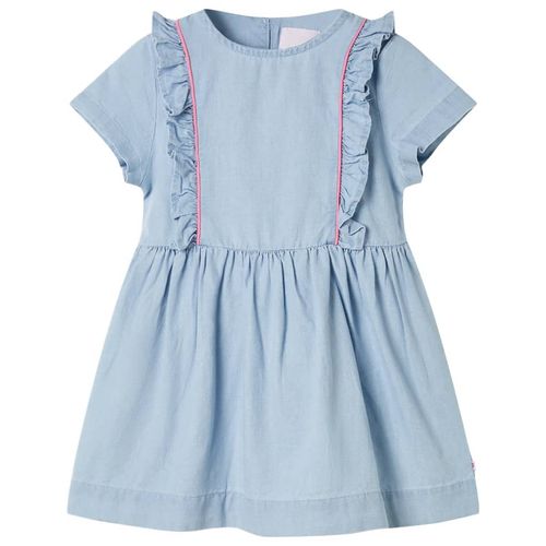 Kids’ Dress with Ruffles Soft Blue 92 - 116 (5-6y)