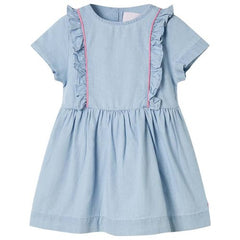 Kids’ Dress with Ruffles Soft Blue 92