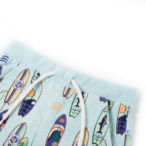 Kids’ Shorts with Drawstring Soft Blue Melange 92