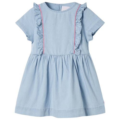Kids’ Dress with Ruffles Soft Blue 92 - 128 (7-8y)