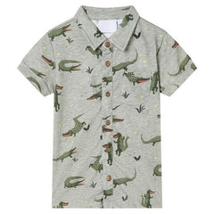 Kids’ Shirt Light Khaki Melange 92