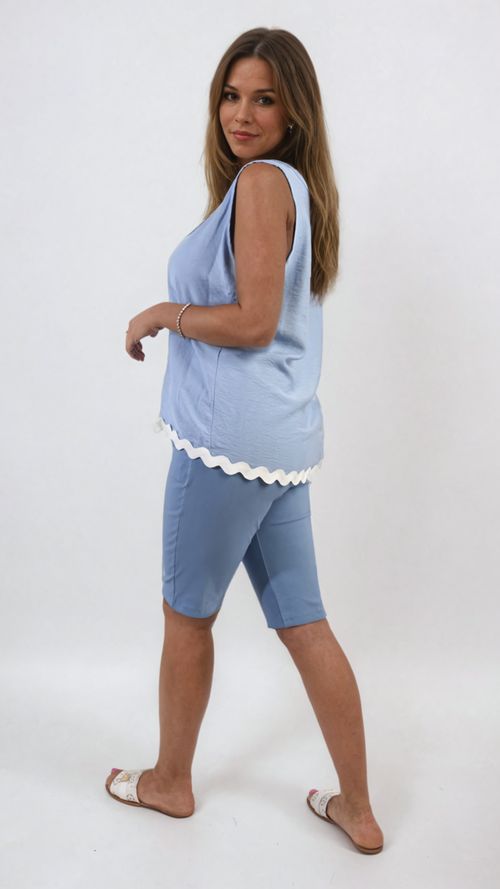 Elasticated Waist Drawstring Shorts - JEANS / M/L