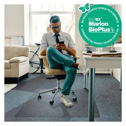 Ecotex® Marlon BioPlus Polycarbonate Chair Mat - 115 x 134cm / For Carpets Up to 12mm