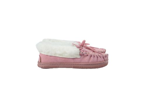 Nordvek Childrens Suede Moccasin Slippers - Rubber Sole - 435-100