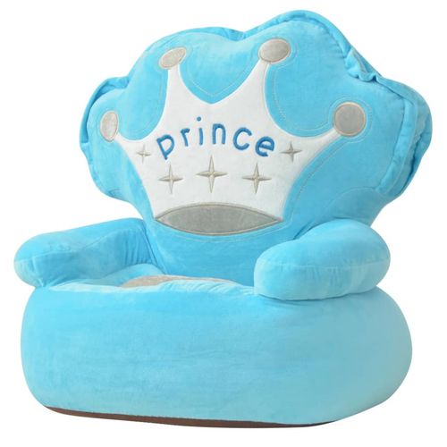 vidaXL Plush Children’s Chair Prince Blue - prince