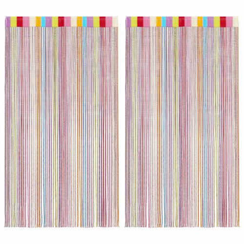 vidaXL String Curtains 2 pcs 100x250 cm White
