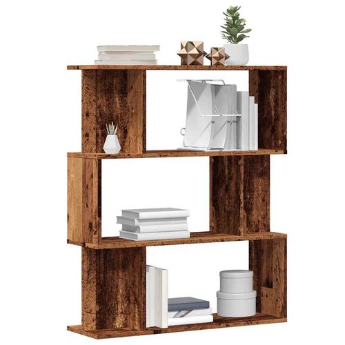 vidaXL Book Cabinet/Room Divider Smoked Oak 80x24x96cm Engineered Wood - old wood