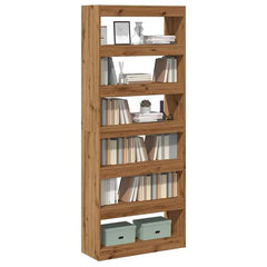 vidaXL Book Cabinet/Room Divider Smoked Oak 80x30x198 cm Engineered Wood
