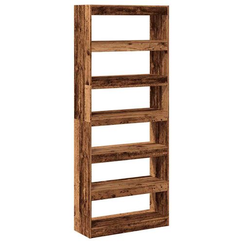 vidaXL Book Cabinet/Room Divider Smoked Oak 80x30x198 cm Engineered Wood