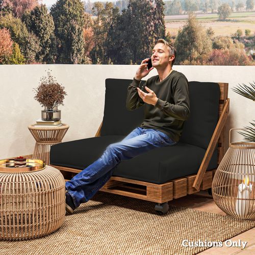 Premium Black Cushion Set - Comfort & Durability for Relaxing Seating