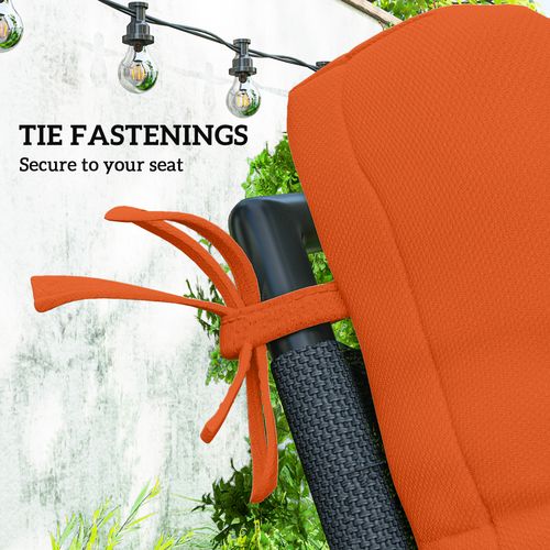 Outsunny 2pc Outdoor Seat Cushion with Backrest Ties for Garden - Orange