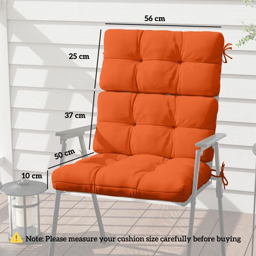 Outsunny 2pc Outdoor Seat Cushion with Backrest Ties for Garden - Orange