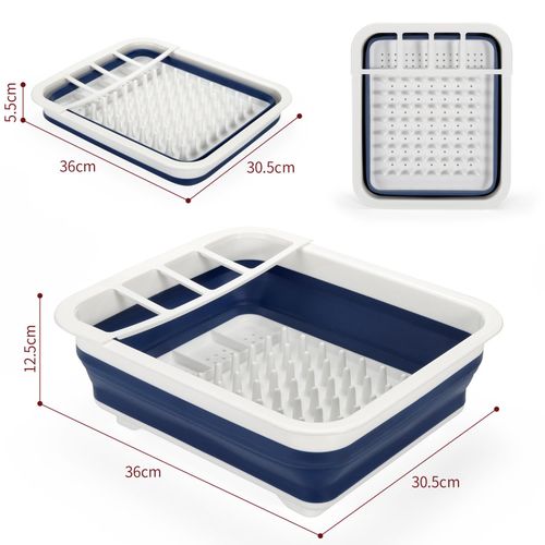 Vinsani Collapsible Folding Quality Dish Drainer Cutlery Plate Holder Drying Rack