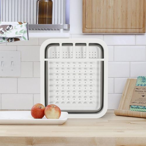 Vinsani Collapsible Folding Quality Dish Drainer Cutlery Plate Holder Drying Rack