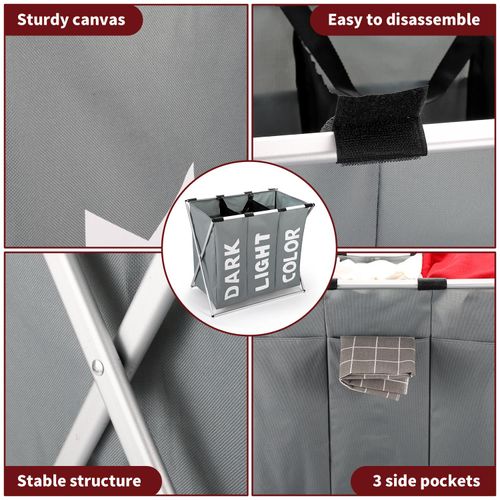 VINSANI X-SHAPE 3 SECTION LAUNDRY SORTER