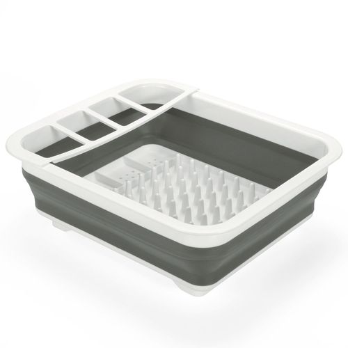 Vinsani Collapsible Folding Quality Dish Drainer Cutlery Plate Holder Drying Rack
