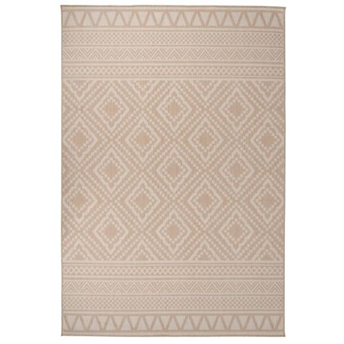 vidaXL Outdoor Flatweave Rug 80x150 cm Grey - brown stripes / 160 x 230 cm