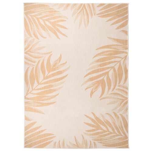 vidaXL Outdoor Flatweave Rug 80x150 cm Grey - leaf pattern / 200 x 280 cm