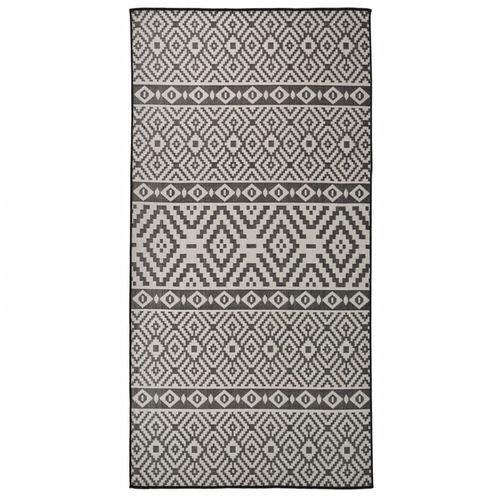 vidaXL Outdoor Flatweave Rug 80x150 cm Grey