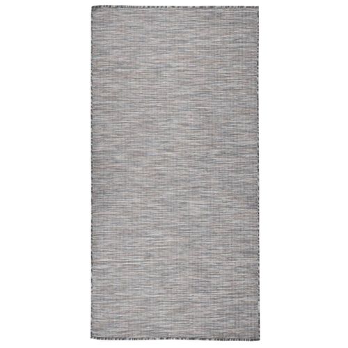 vidaXL Outdoor Flatweave Rug 80x150 cm Grey - brown and black / 100 x 200 cm