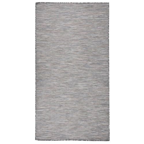 vidaXL Outdoor Flatweave Rug 80x150 cm Grey - brown and black / 80 x 150 cm