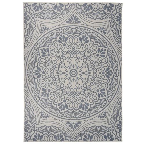 vidaXL Outdoor Flatweave Rug 80x150 cm Grey - blue pattern / 120 x 170 cm