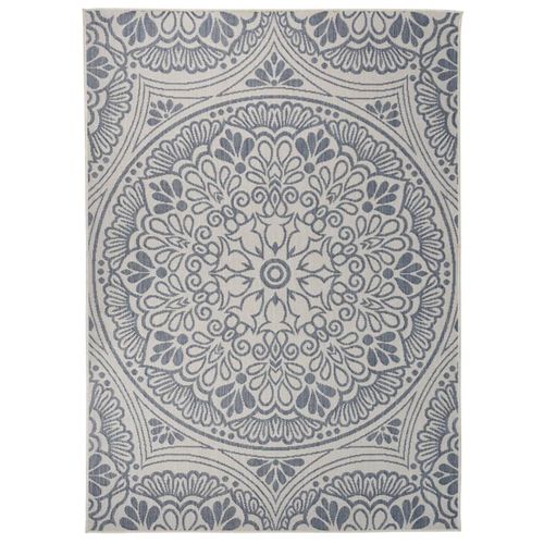 vidaXL Outdoor Flatweave Rug 80x150 cm Grey - blue pattern / 200 x 280 cm