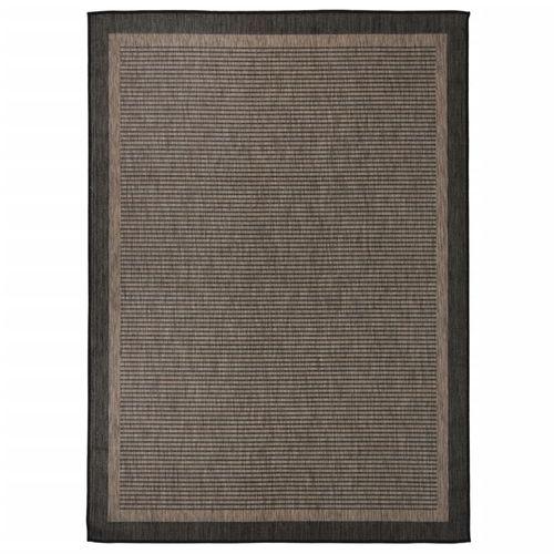 vidaXL Outdoor Flatweave Rug 80x150 cm Grey - dark brown / 200 x 280 cm
