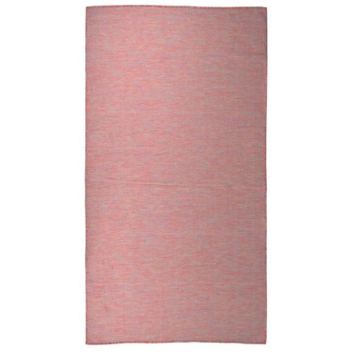 vidaXL Outdoor Flatweave Rug 80x150 cm Grey - red / 80 x 150 cm