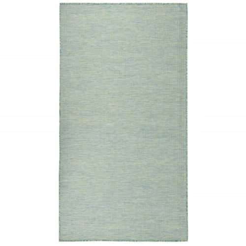 vidaXL Outdoor Flatweave Rug 80x150 cm Grey - turquoise / 80 x 150 cm