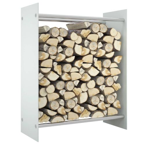 vidaXL Firewood Rack Transparent 40x35x100 cm Tempered Glass - white / 80 x 35 x 100 cm