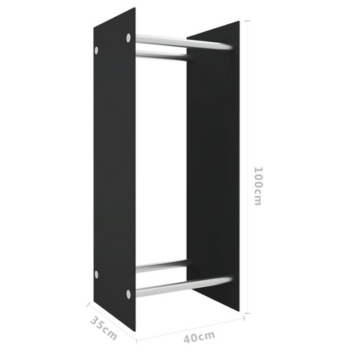vidaXL Firewood Rack Transparent 40x35x100 cm Tempered Glass